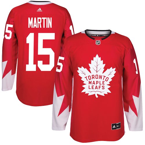 Adidas Maple Leafs #15 Matt Martin Red Team Canada Authentic Stitched NHL Jersey